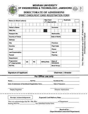 smart enrollment card muet|Launching of New Online Smart Card Registration Process.